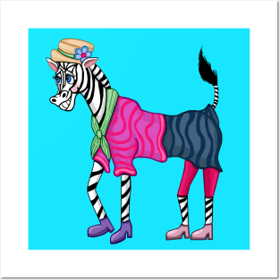 Stylish Fashionista Zebra Posters and Art